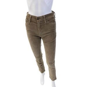 AG-ED Denim Womens Corduroy High Rise Slim Straight Leg Pants Brown Size 25
